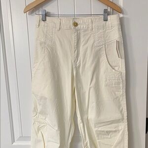 Anthropology Cream Cargo Pants